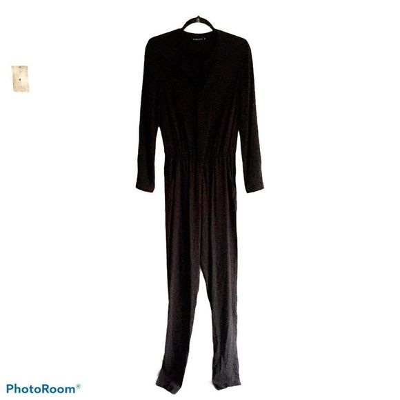 (SOLD) BLACK HALO Black Long Sleeve Pants Jumpsuit 2 - Picture 6 of 9